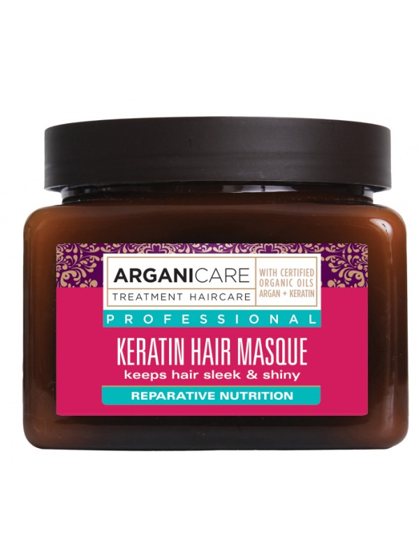 Arganicare KERATIN HAIR MASK - REPARATIVE NUTRITION (Vlasová maska s keratinem - obnovující výživa, 500ml)