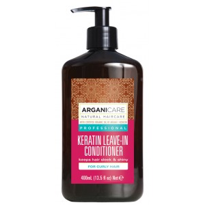 Arganicare KERATIN LEAVE-IN CONDITIONER FOR CURLY HAIR (Bezoplachový kondicionér s keratinem pro kudrnaté a vlnité vlasy, 400ml)