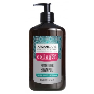 Arganicare COLLAGEN REVITALIZING SHAMPOO for Thin, Damaged & Brittle Hair (Revitalizační šampon s kolagenem pro slabé, poškozené a lámavé vlasy, 400ml)