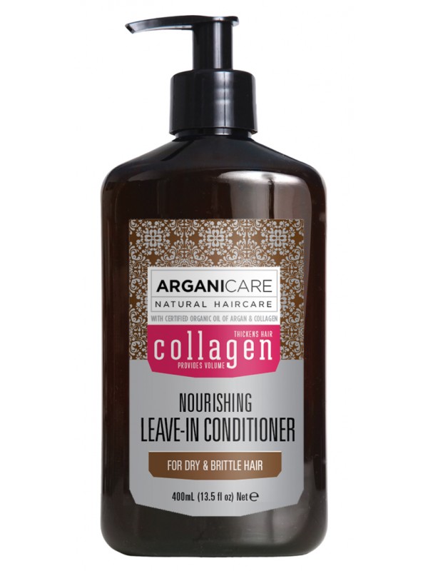 Arganicare COLLAGEN NOURISHING LEAVE-IN CONDITIONER for Dry & Brittle Hair (Vyživující bezoplachový kondicionér s kolagenem pro suché a lámavé vlasy, 400ml)