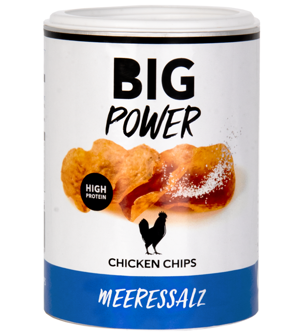 Big Power Chicken Chips (Chipsy - sušené kuřecí maso - Sea Salt, 35g)